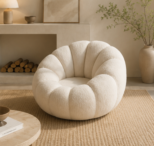Fauteuil Bouclé Effet Cocon